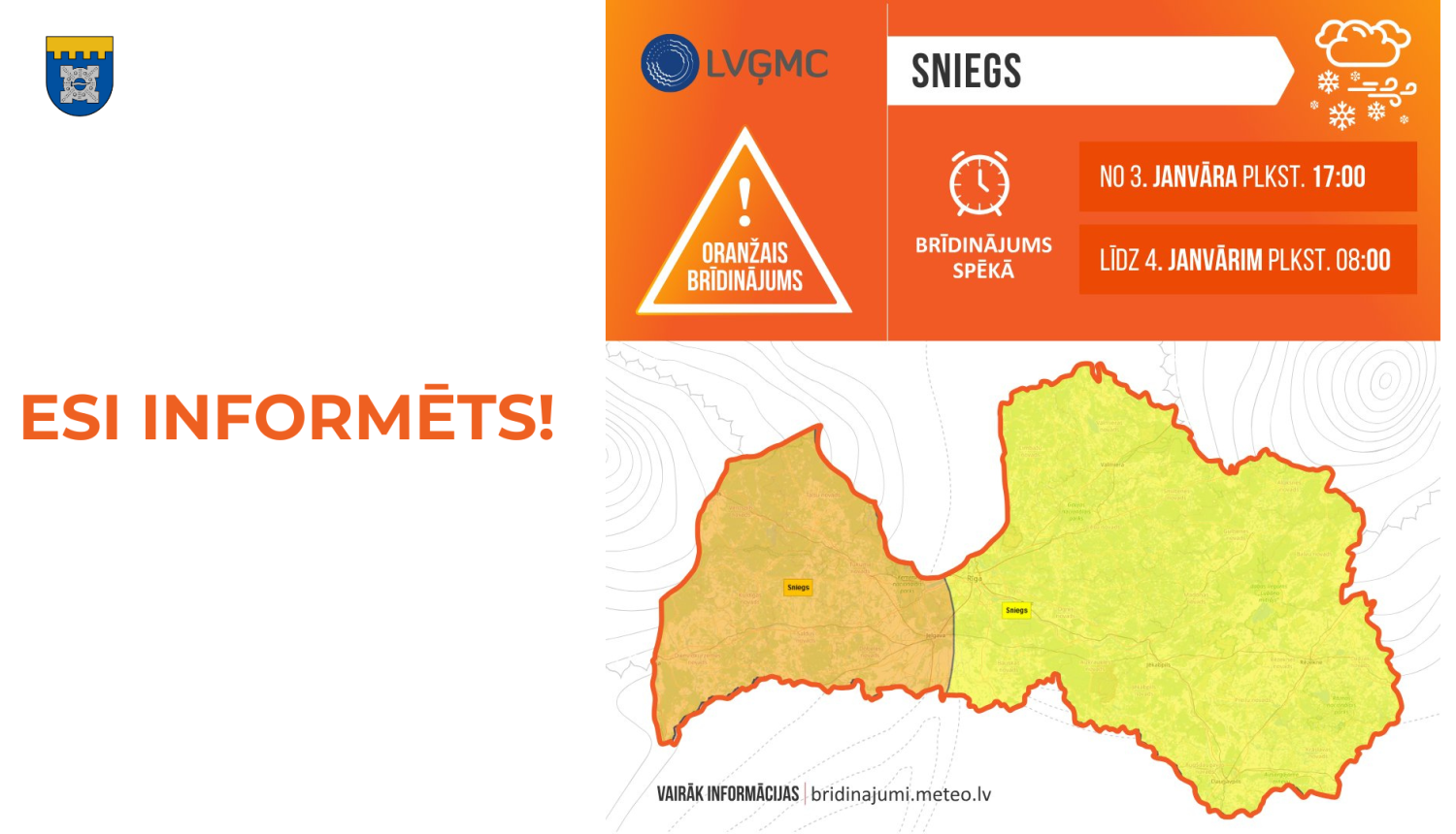 Vides ziņas - oranžais brīdinājums